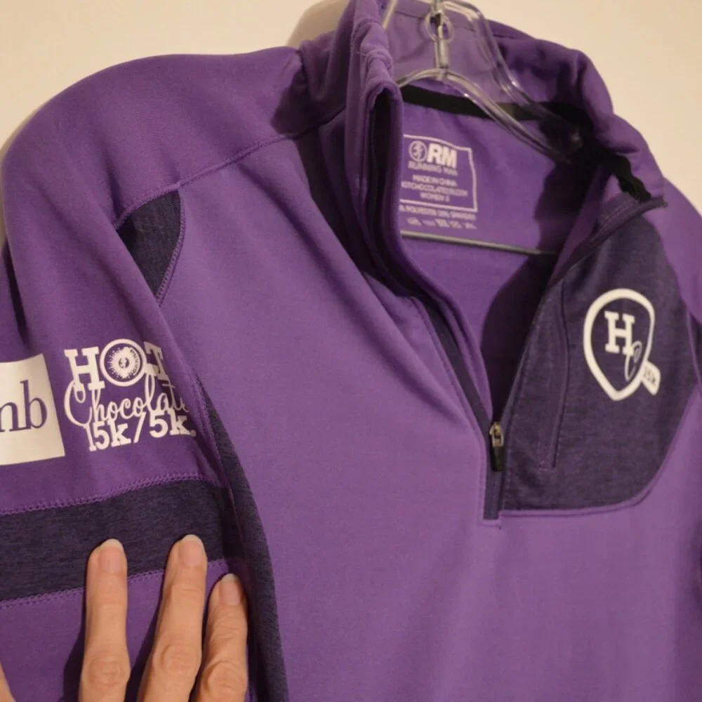 RM Running Man HOT CHOCOLATE 15K Zips Stretch Purple Activewear  Women S - Picture 3 of 8